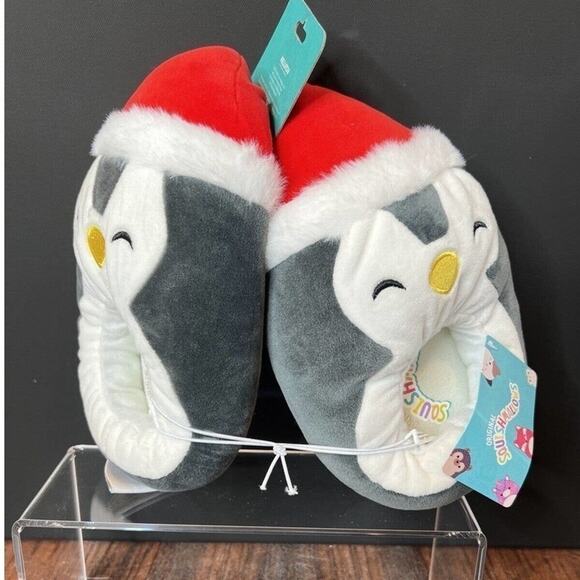 Kellytoy Squishmallows Paxton Penguin Slippers Christmas Santa Hat Size 11/12 - Picture 5 of 5
